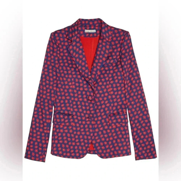 498 Alice + Olivia Greyson Double Button Blazer - Navy Multi - Picture 1 of 9